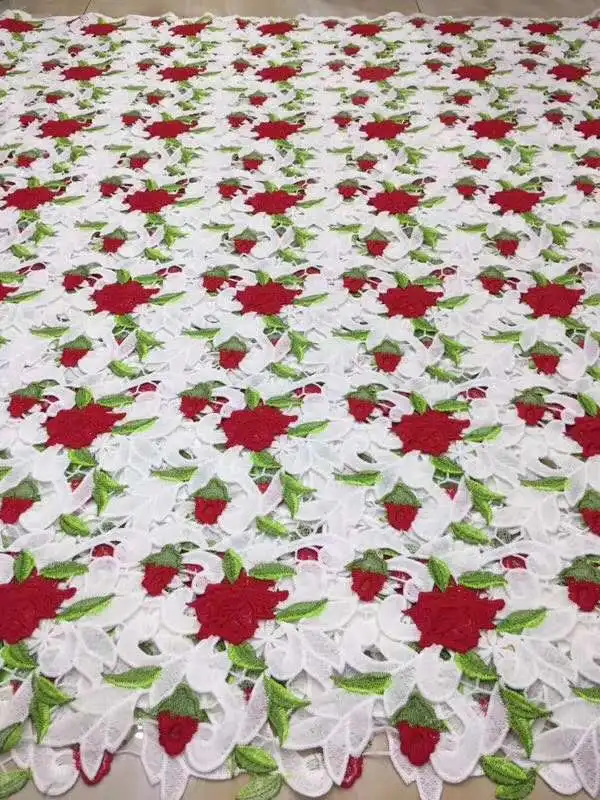 Последняя африканская молочная шелковая гипюровая кружевная Водорастворимая