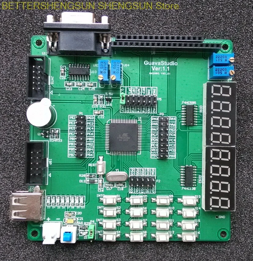 Бесплатная доставка Atmega128A доска AVR Atmega128 чтобы отправить USBISP USB провода|Датчик ABS| |