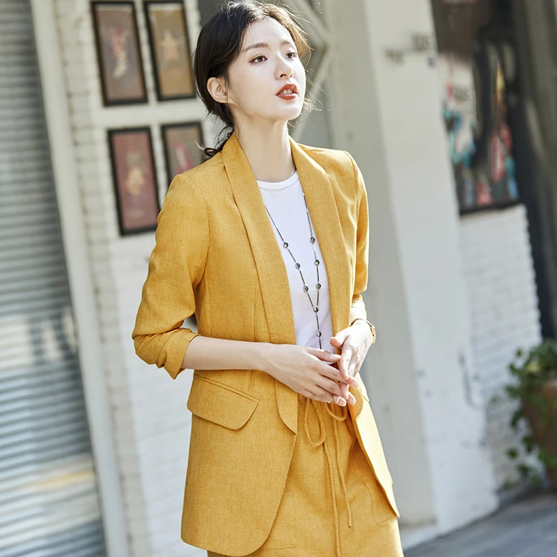 Повседневный однотонный комплект из 2 предметов Женская куртка юбка костюмы с