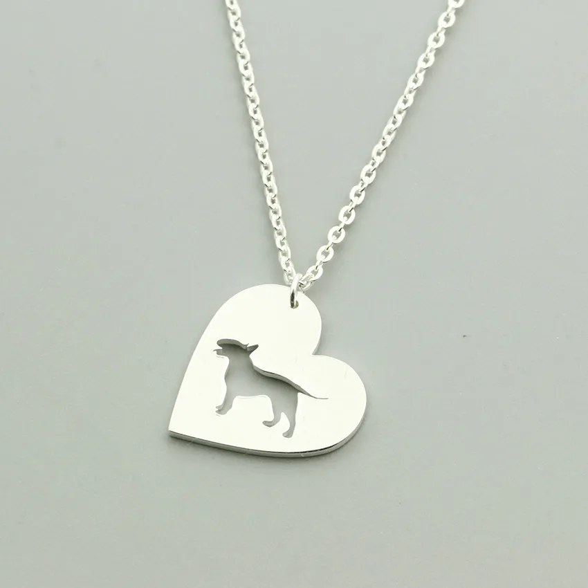 Ожерелье с подвеской в виде бульдога из нержавеющей стали|long necklace|long necklace womenheart