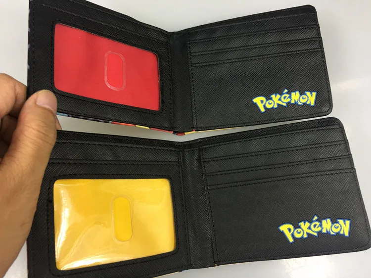 Короткий кошелек с мультяшным принтом Pocket Monster Pokemon Satoshi Pikachu, короткие кошельки, два сложения, кошелек, Детский кошелек, подарок