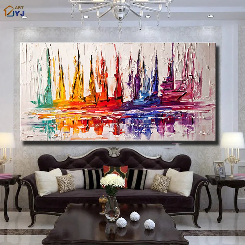 Абстрактная Палитра с ножом ручная роспись маслом холст настенное искусство