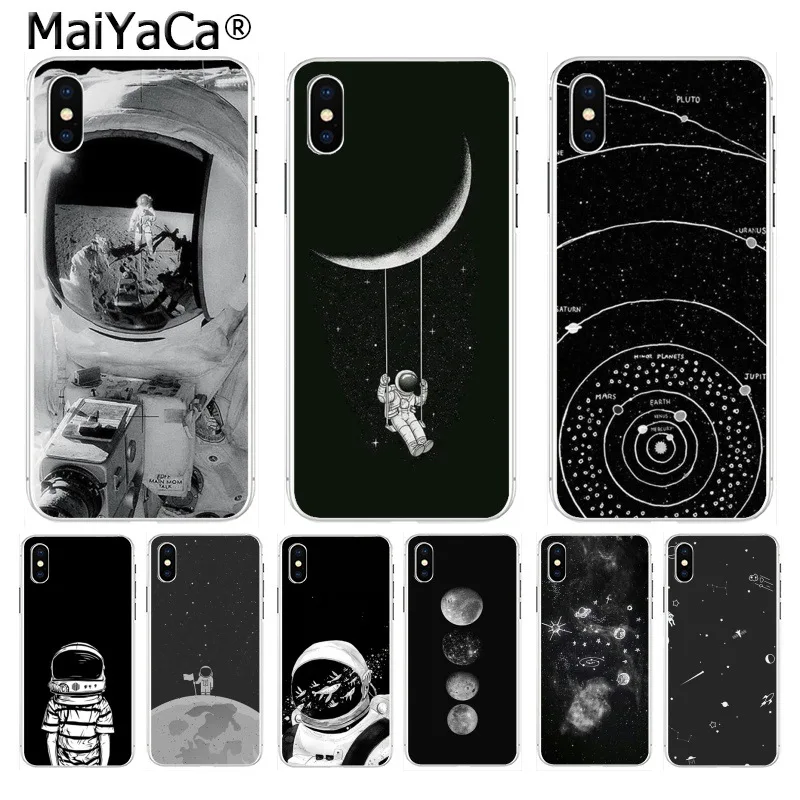 Чехол для телефона MaiYaCa с изображением Луны звезд космоса астронавта iphone SE 2020 11 pro