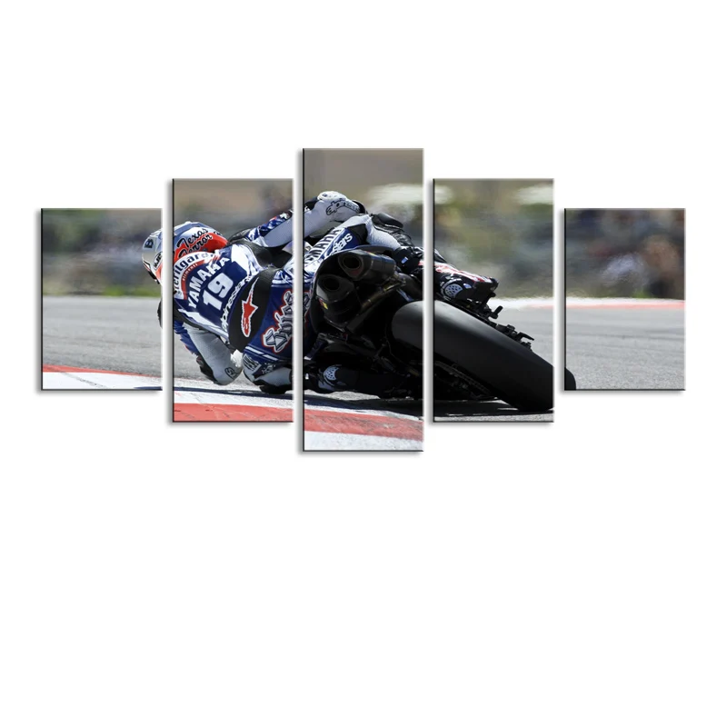 5 шт. Высокое разрешение принт мотоцикл Холст Картина маслом постер и настенное