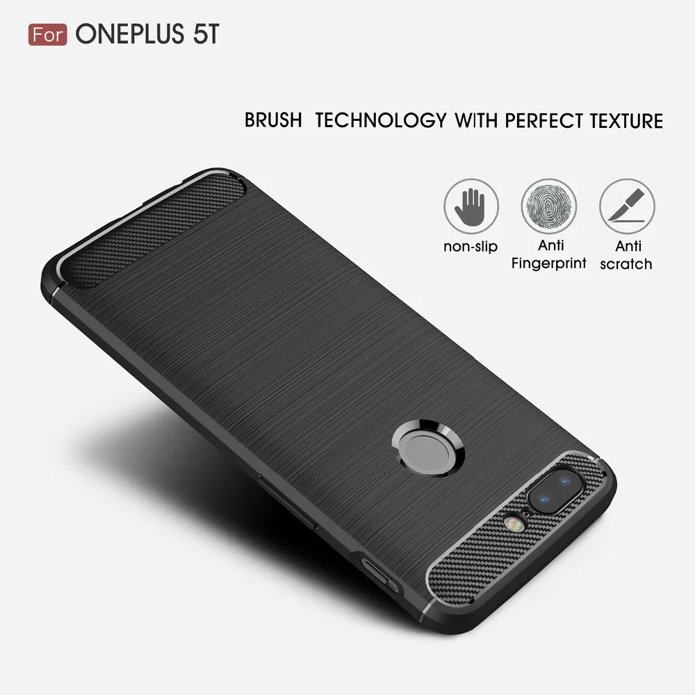 Чехол для Oneplus 6 из углеродного волокна силиконовый чехол ТПУ 5 T One Plus 5T Oneplus6 + 1 Fundas |