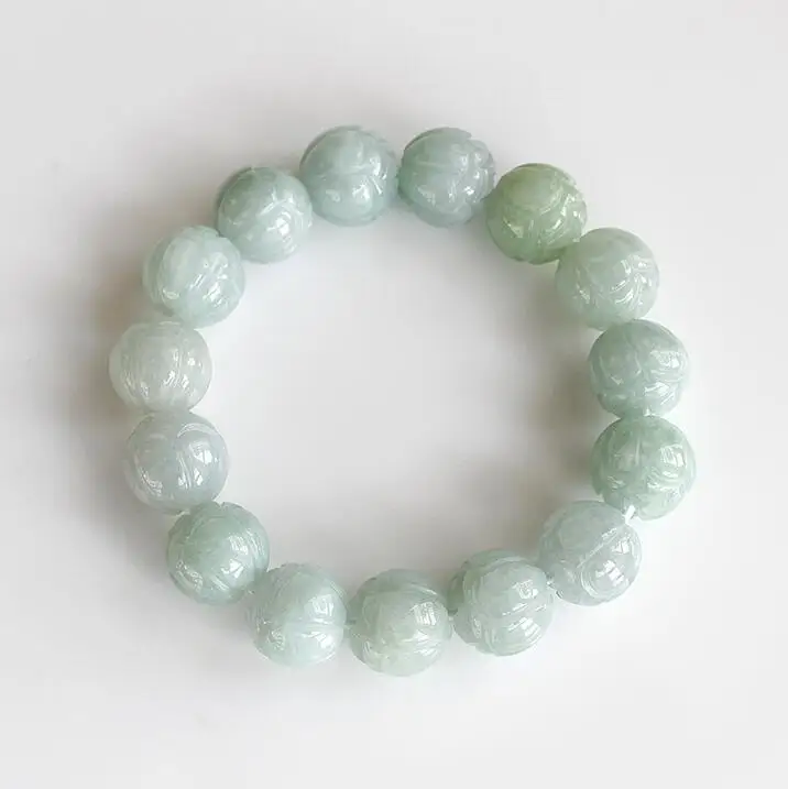 Подлинный зеленый нефритовый браслет с бусинами сертифицированный 8-12 мм AA -