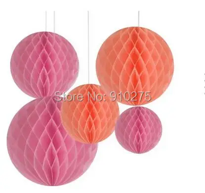 Упаковка из 6 разноцветных персиковых розовых декоративных бумажных цветочных