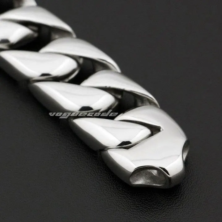 Модный однотонный мужской Байкерский браслет Rocker из нержавеющей стали 316L