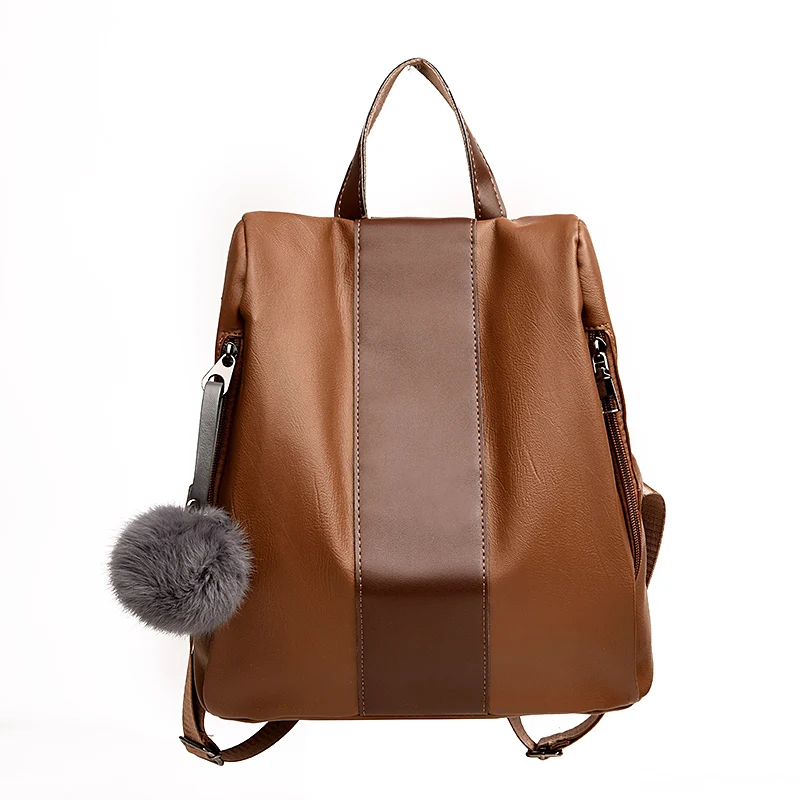 Новая мода Hairball Для женщин рюкзак для Обувь девочек кожа Рюкзаки Bolsas Mochila Feminina