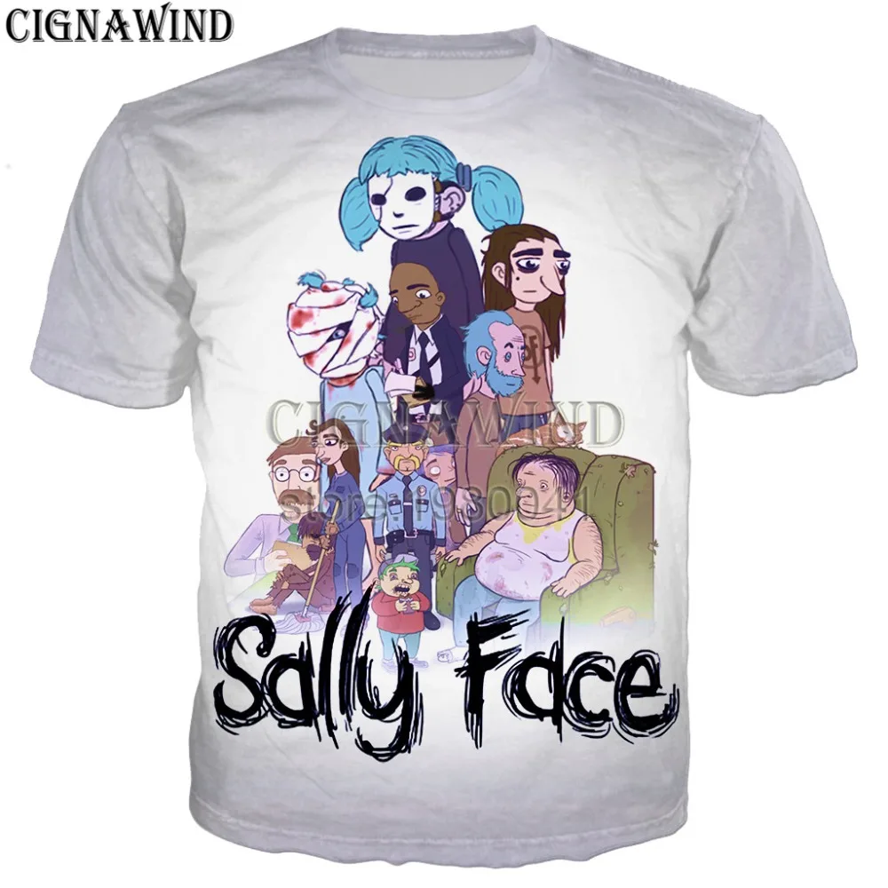 Новый летний топ модная женская/Мужская футболка видео игра Sally Face 3D принт