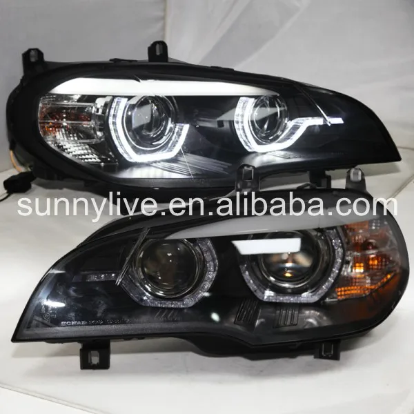 

2007-2010 Year For BMW X5 E70 LED Head Light Lamps Black Housing SN For Non AFS version