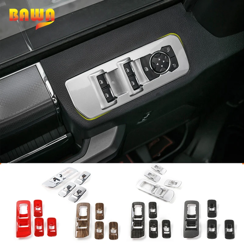 

BAWA ABS Car Interior Window Lift Switch Button Panel Cover Decoration Stickers For Ford F150 2015 Up Car Styling