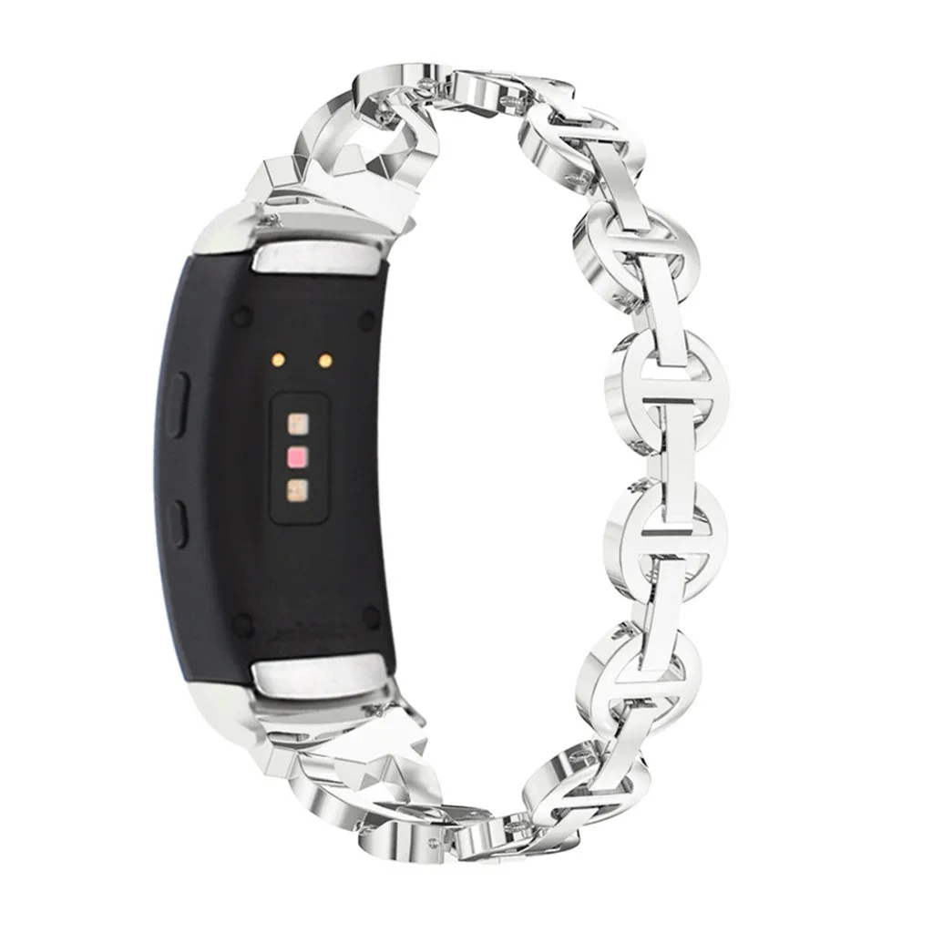 Смарт-часы ремешок Smartband mi band Нержавеющая цепь браслет Смарт для ремешка часов для samsung gear Fit 2/Fit 2Pro