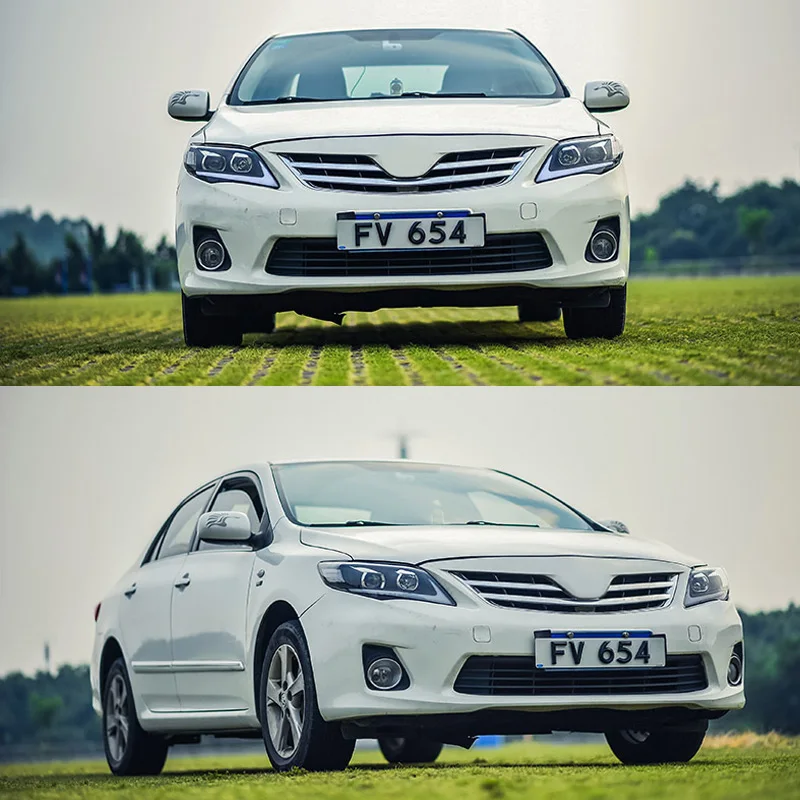 Головной светильник в сборе для Toyota Corolla 2011 2012 2013 левая и правая сторона с светодиодный ходовой светильник DRL и желтым поворотным сигналом