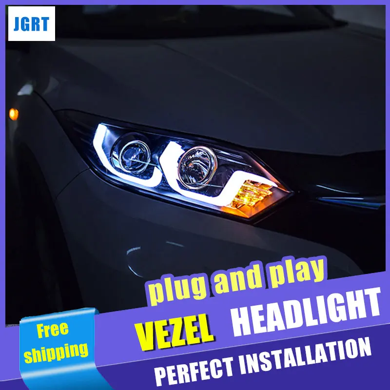 Автомобильный Стайлинг для Honda VEZEL фара в сборе 2015 2016 светодиодный светильник