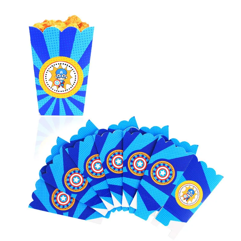 6 шт. коробка для попкорна с изображением Капитана Америки человека паука