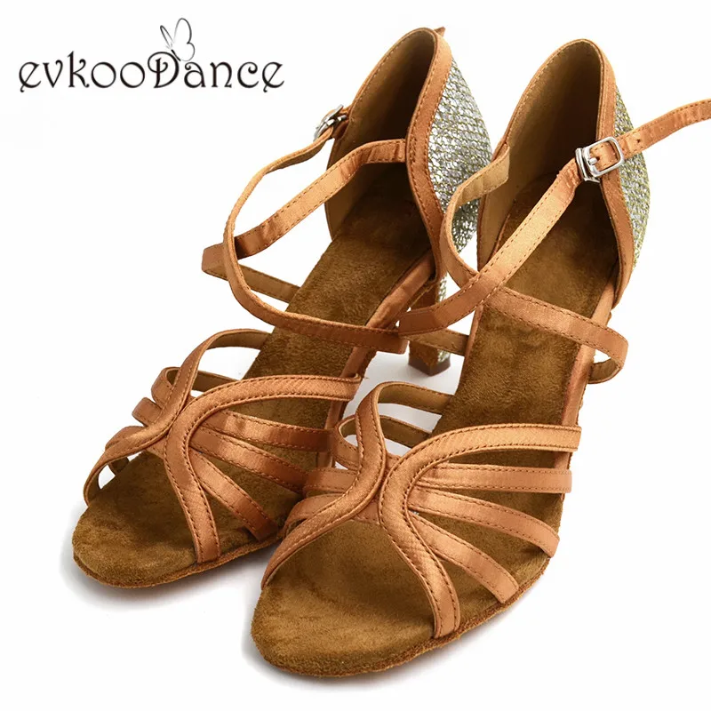Zapatos De Baile Tan With Flesh Medium Width High Heel 8.3 cm Dance Shoes Size US 4-12 Professional Latin for Women NL172 | Спорт и