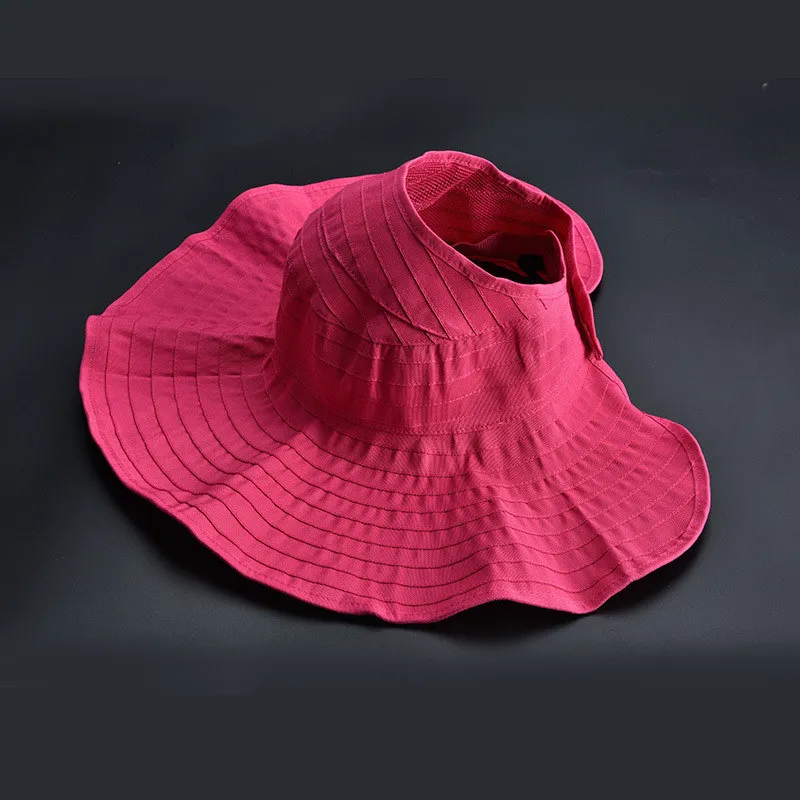 Летняя большая шляпа с широкоугольными полями Пляжная складная от солнца для