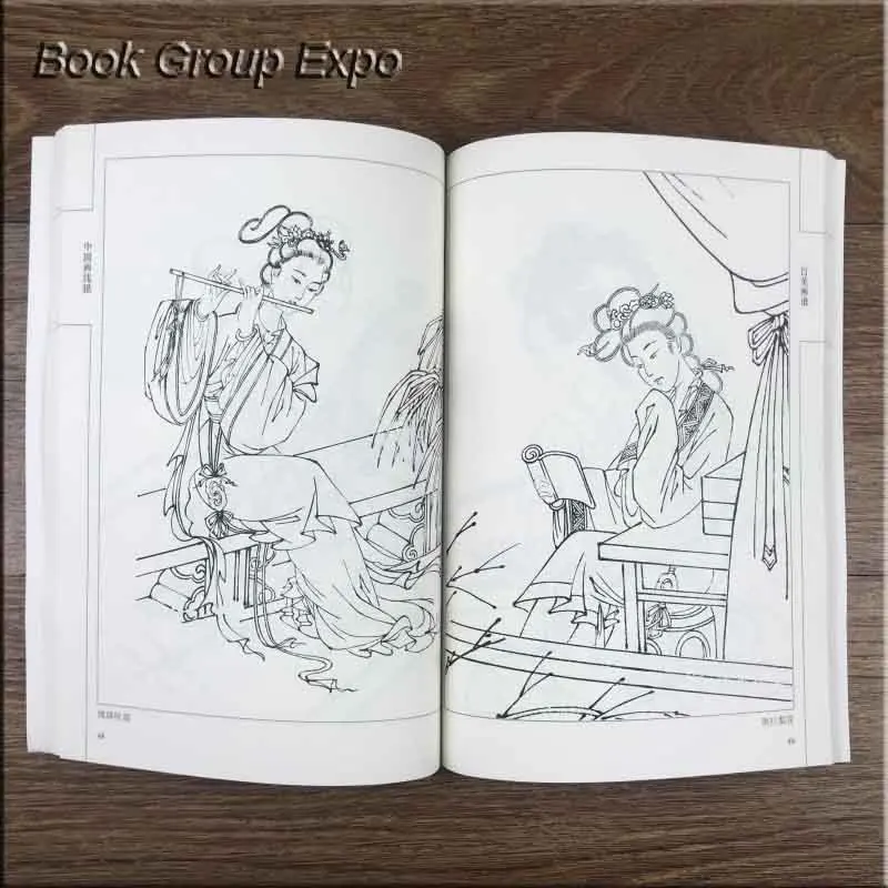 Сто фотографий красивых девушек традиционная китайская книга Bai Miao Gong Bi