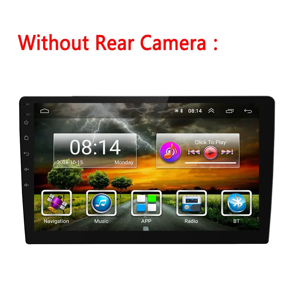 Without Rear Camera AMPrime автомобильный радиоприемник 10,1 ''большой экран Android навигация мультимедийный плеер wifi Bluetooth зеркальная связь USB Авторадио DAB радиоприемники - Цвет: Without Rear Camera
