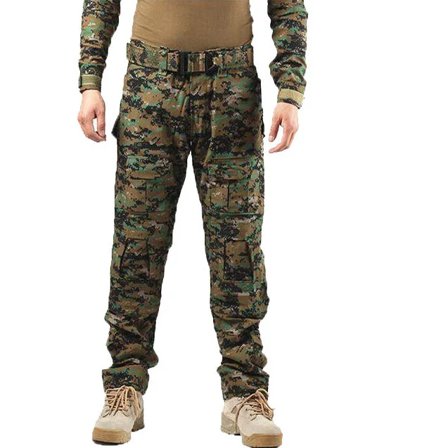 Without kneepads Костюм лягушки, тактические военные штаны, рабочие армейские тренировочные уличные охотничьи боевые мужские свободные повседневные камуфляжные брюки SWAT с несколькими карманами - Цвет: Without kneepads