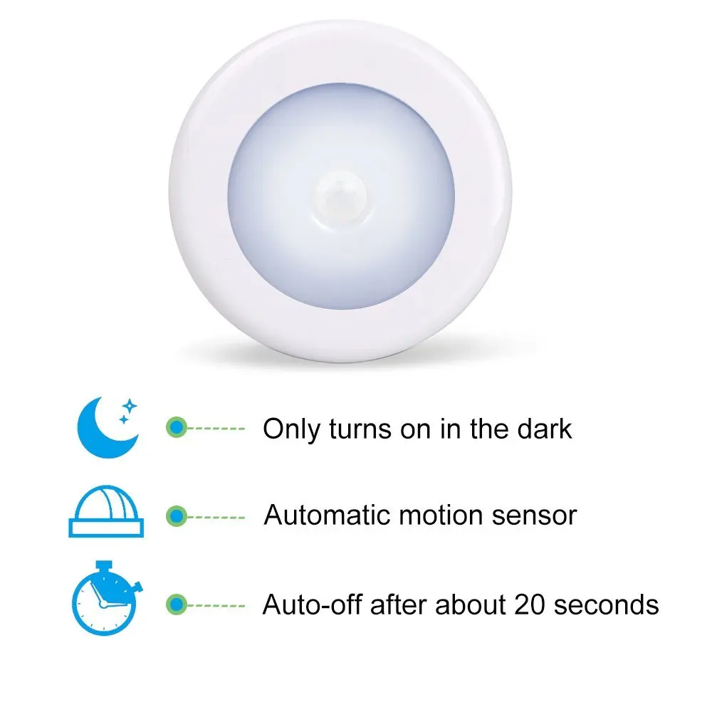 Litake 3PCS 18LEDs Motion Sensor Night Dry Battery Powered LED Light Lamp with White for Emergency | Лампы и освещение
