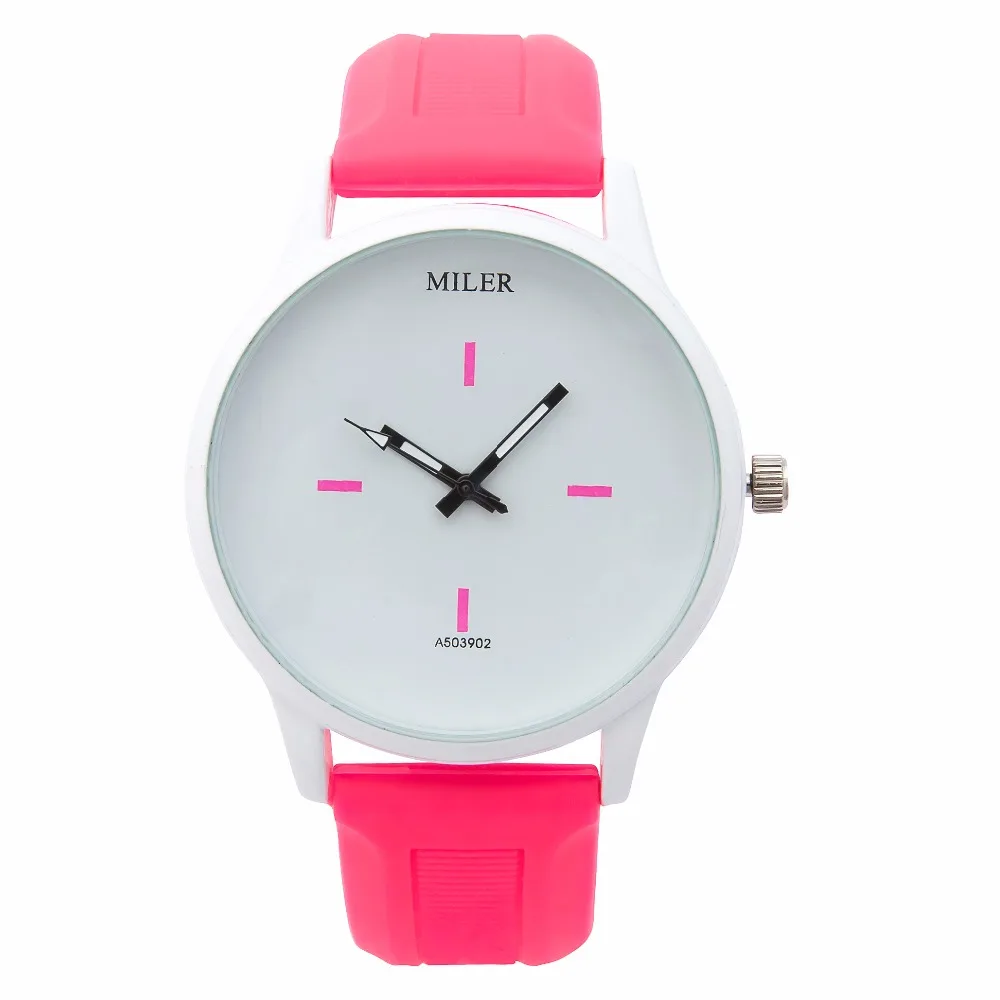 Часы женские/мужские кварцевые с силиконовым ремешком карамельных цветов|clock