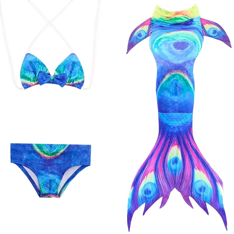 

Beautiful Swimmable Mermaid Tail for children Kids Girls Bikini Swim Swimsuit the Little Mermaid Tails Cosplay Costume