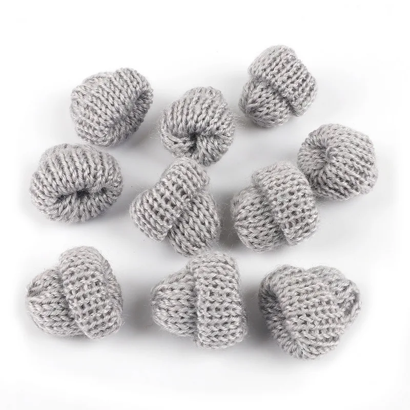 Grey Мини плюшевый шар вязаная шляпа DIY куклы одежда ручной работы швейный материал мягкая лента для украшения шляп, сумок, одежды Художественные товары аксессуары для волос - Цвет: Grey