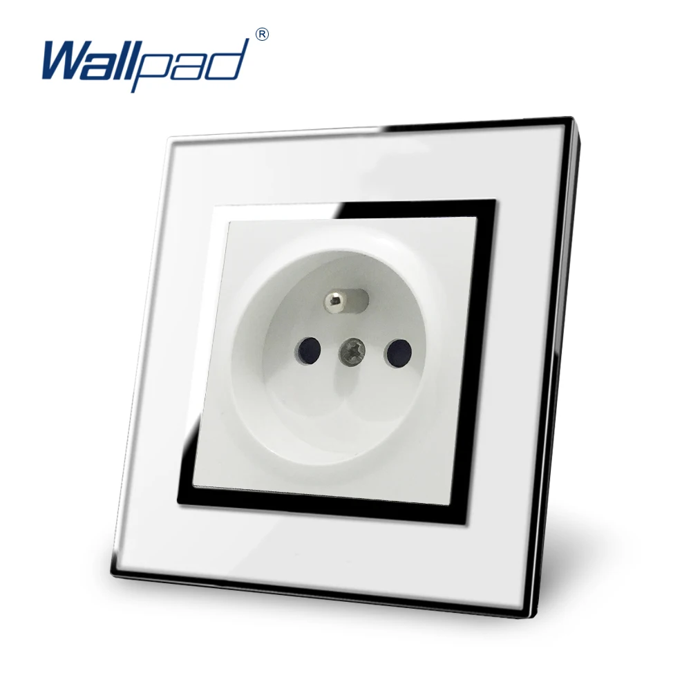 Французский ЕС разъем Wallpad Роскошная настенная электрическая мощность Зеркало акриловая панель французский стандартный отвод настенная пластина 16A AC 110~ 250 В