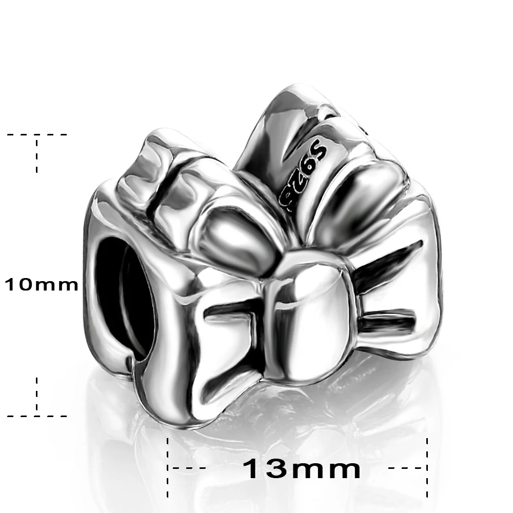 Devolove Мода бантом Шарм Античная 925 пробы серебряные шарики Fit оригинальный браслет