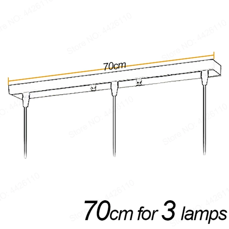 Bar 70cm 3 lamps Подвесной светильник аксессуар 3 лампы Длинные круглые потолочные навесы для подвесных светильников Подвесная лампа DIY - Цвет корпуса: Bar 70cm 3 lamps