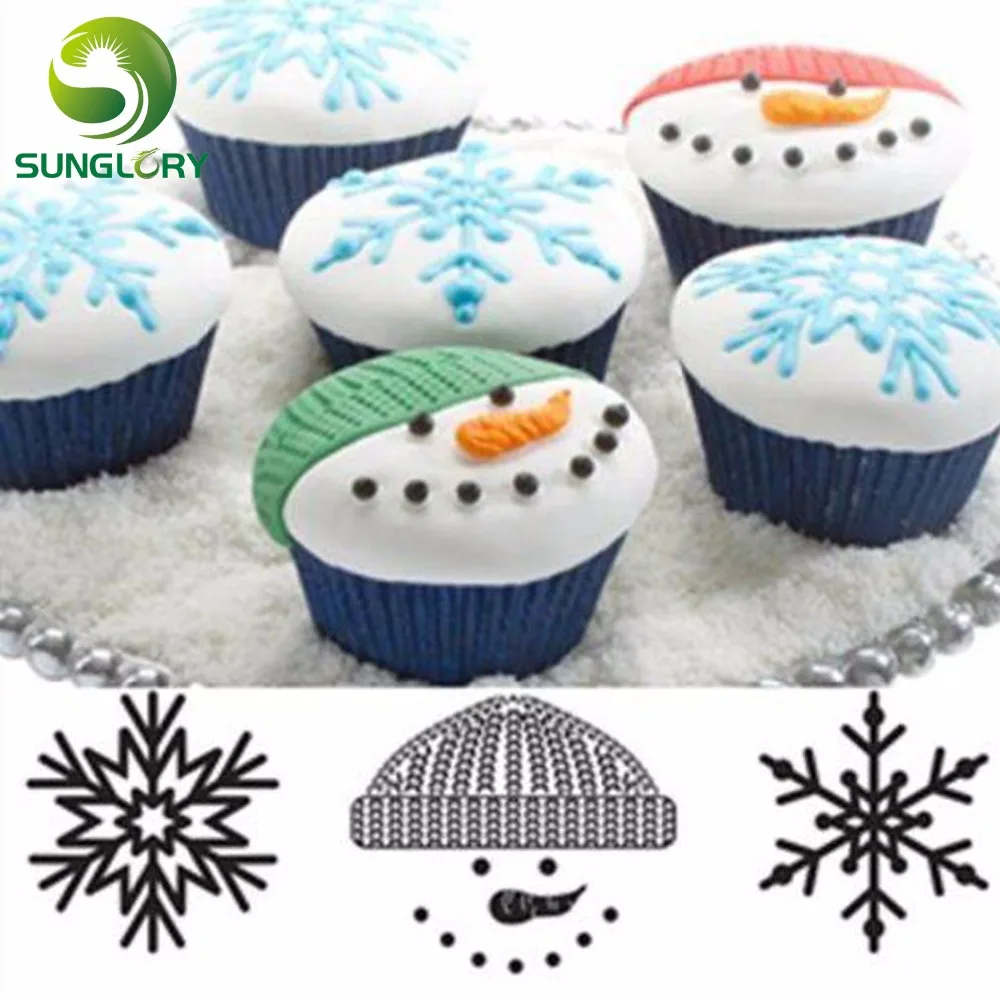

Set of 3 Scroll Winter Cupcake&Cookie Texture Tops Sugar Craft Decoration Texture Mat Fondant Cake Mold Baking Tools For Cakes