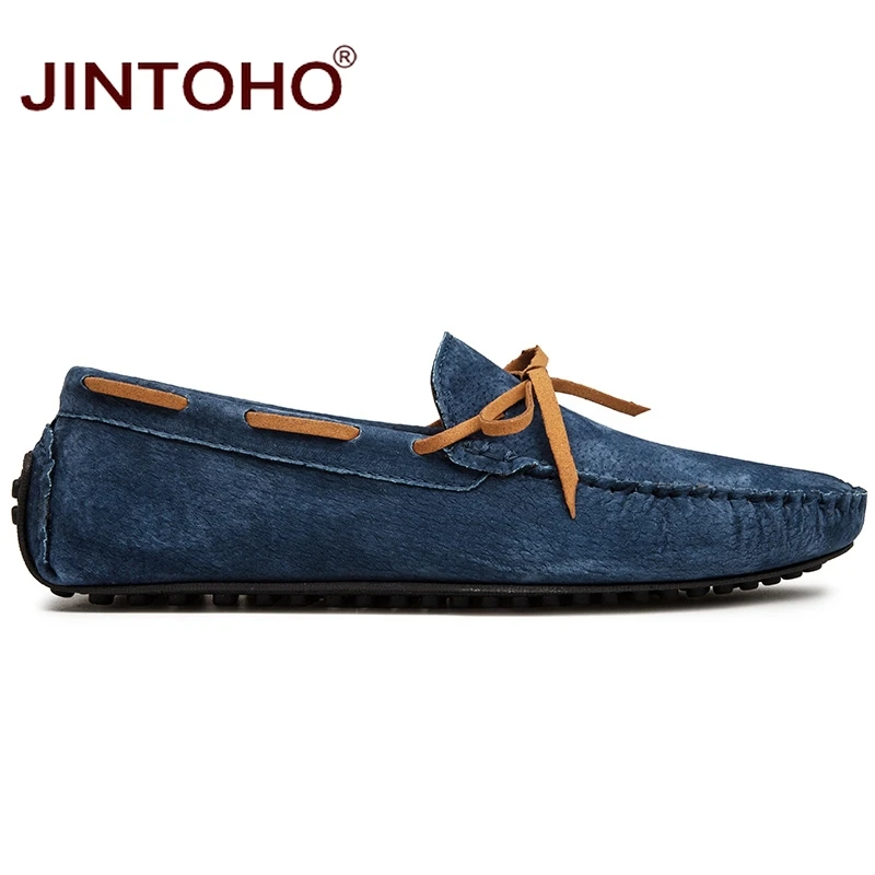 JINTOHO/мужские лоферы больших размеров; модная мужская обувь из натуральной кожи без застежки; брендовая мужская повседневная кожаная обувь; обувь для вождения