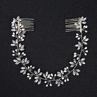 floralbride wired rhinestone crystal freshwater pearls wedding headband bridal hair vine hair accessories women jewelry