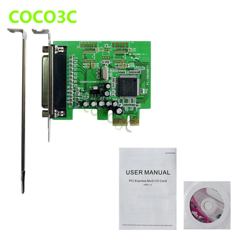 

MosChip MCS9901 PCI-e 1 Parallel IEEE 1284 Controller card PCI express to DB25 printer LPT port Expension adapter