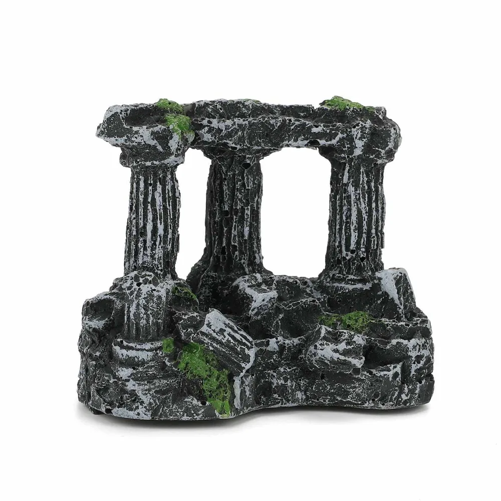 Three columns Resin Rome Square Stone Pillars Aquarium Landscaping for Fish Tank Ornament Decoration Landscap Decorative