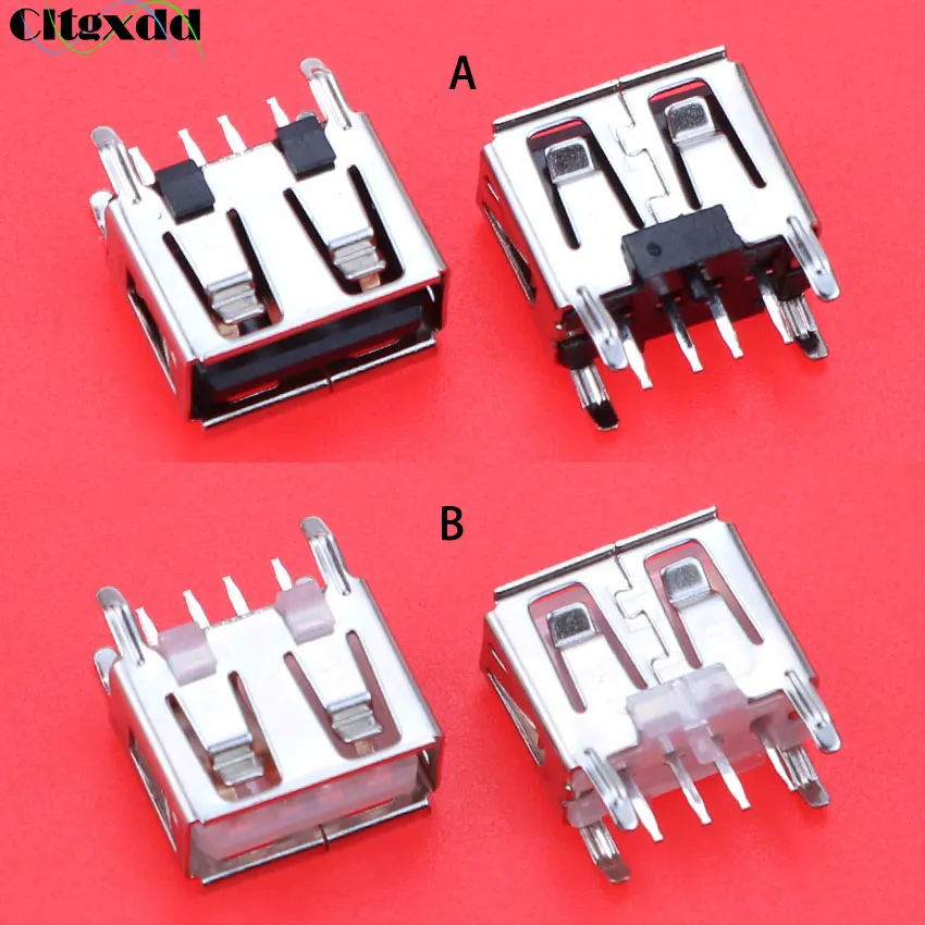 Cltgxdd 1 шт. USB 2 0 разъем типа А плоский угол 180 градусов 4 Pin гнездо PCB