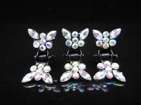 60 pcs white butterfly crystal flower mini hair claw clamp hair clip hair pins