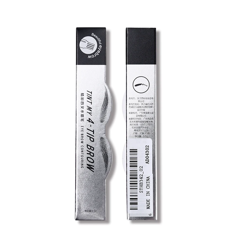 Горячая бренд эскиз карандаш для бровей Макияж 4 цвета Водонепроницаемый пигмент