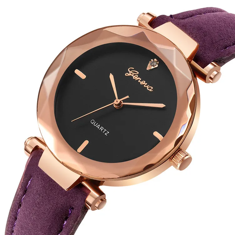 Модные женские наручные часы с кожаным ремешком Роскошные Кварцевые |