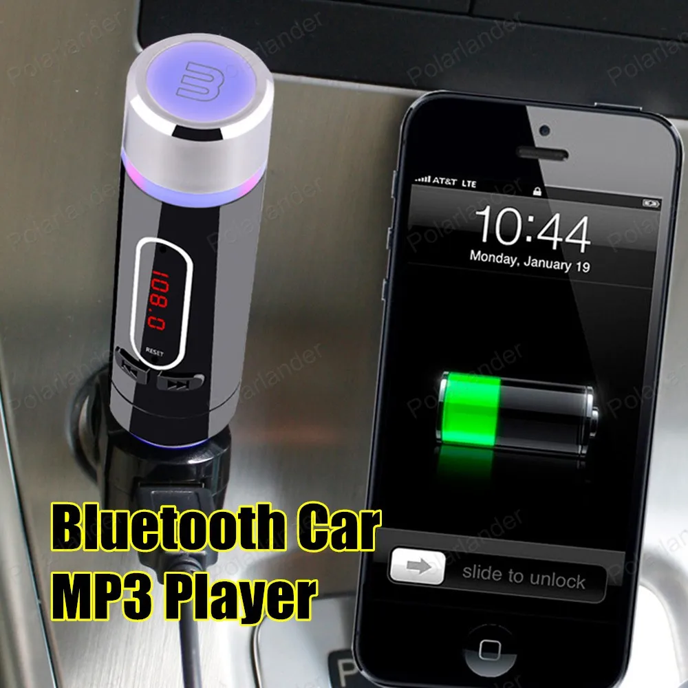 

New Bluetooth Handsfree CarKit Bluetooth FM Transmitter MP3 Player Car Kit Charger For Smart Phone