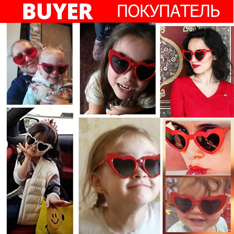 Детские гибкие солнцезащитные очки детские в форме сердца модная Резиновая
