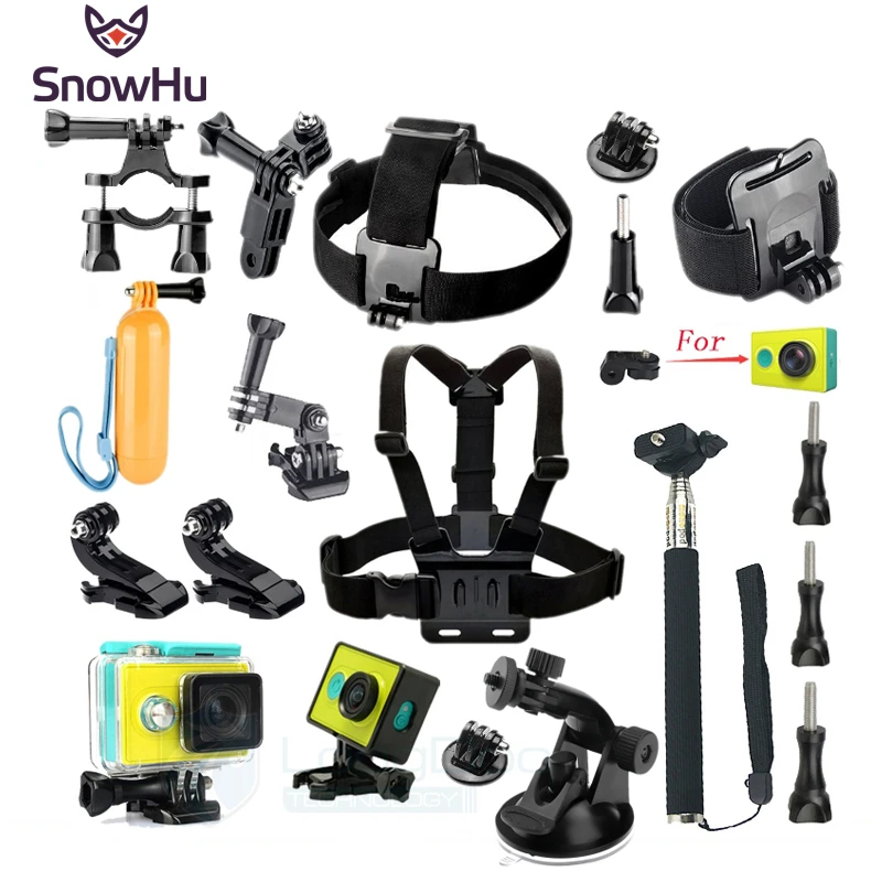

SnowHu для Yi 4k набор аксессуаров водонепроницаемый чехол защитная рамка аксессуары для штатива монопод для камеры Yi 4K GS47