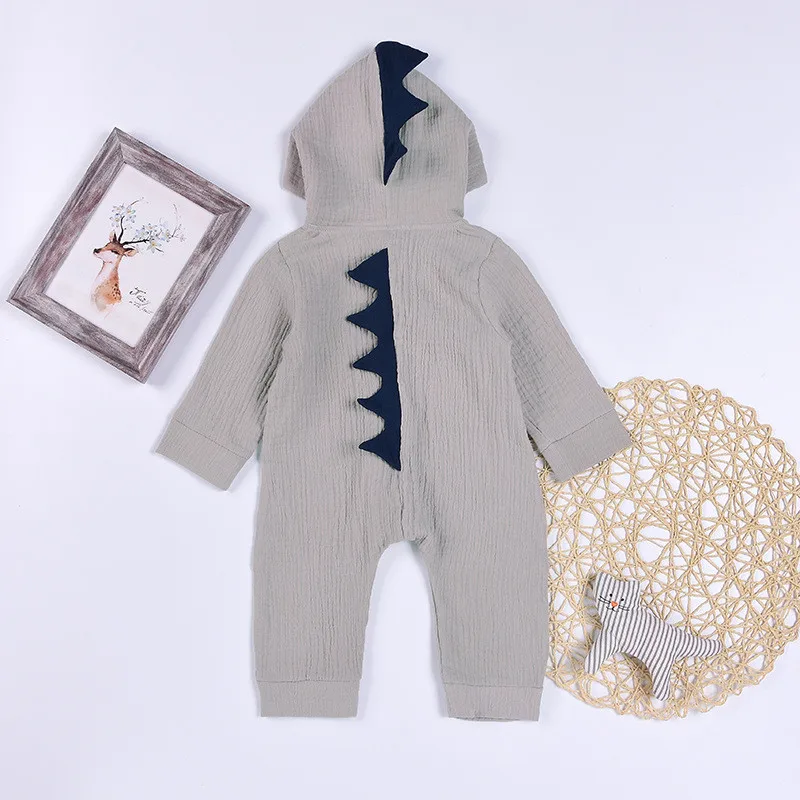 Комбинезон для малышей пальто Милый хлопковый комбинезон с капюшоном динозавром