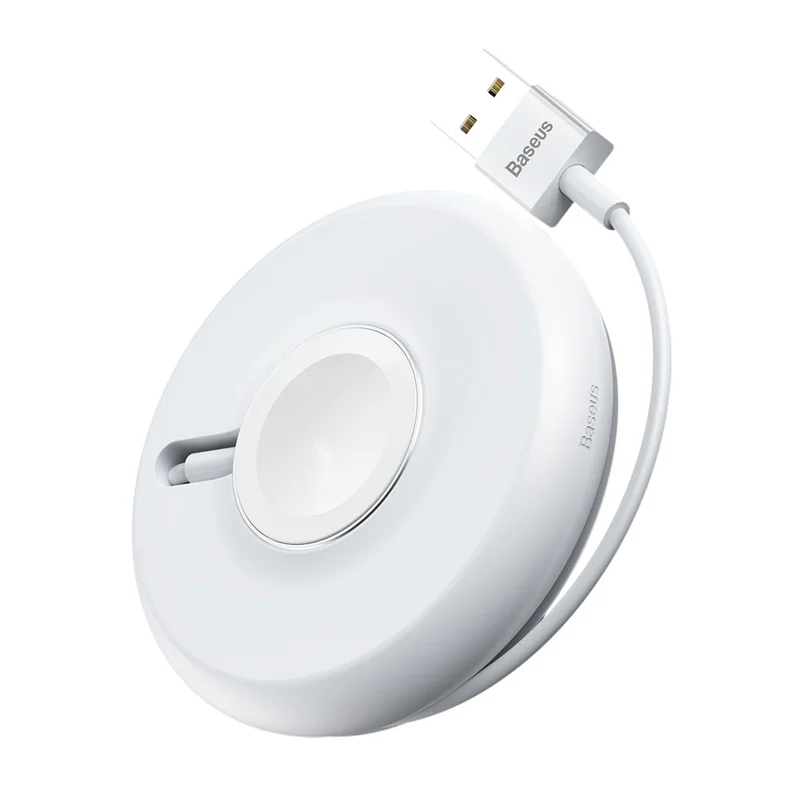 Белый Беспроводное зарядное устройство Baseus Qi для Apple Watch 4, 3, 2, 1 серия, магнитное USB зарядное устройство, быстрая Беспроводная зарядная площадка для iWatch с кабелем - Цвет: Белый