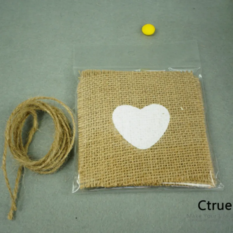 12 шт. джутовый DIY сумка для мариажа Карманный мешковины потертый шик нож чехол