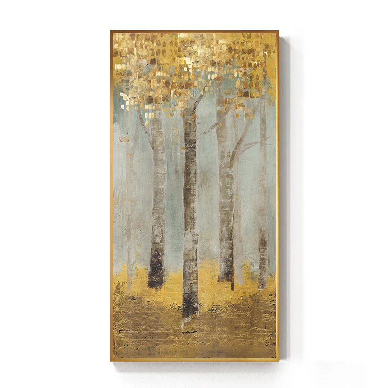 golden coins trees Абстрактная Картина на холсте с изображением золотых монет леса, большой плакат, модный принт, Золотая настенная художественная картина для гостиной HD Cuadro Tableaux - Цвет: golden coins trees