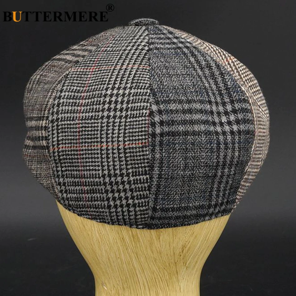 BUTTERMERE клетчатая кепка Newsboy s Мужская шерстяная плоская кепка с рисунком гусиные лапки мужские фирменные дизайнерские утконосы осень зима живописные Восьмиугольные шляпы