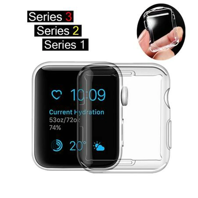 2018 аксессуары для часов Apple Watch Series 3 2 1 мягкий тонкий термополиуретановый